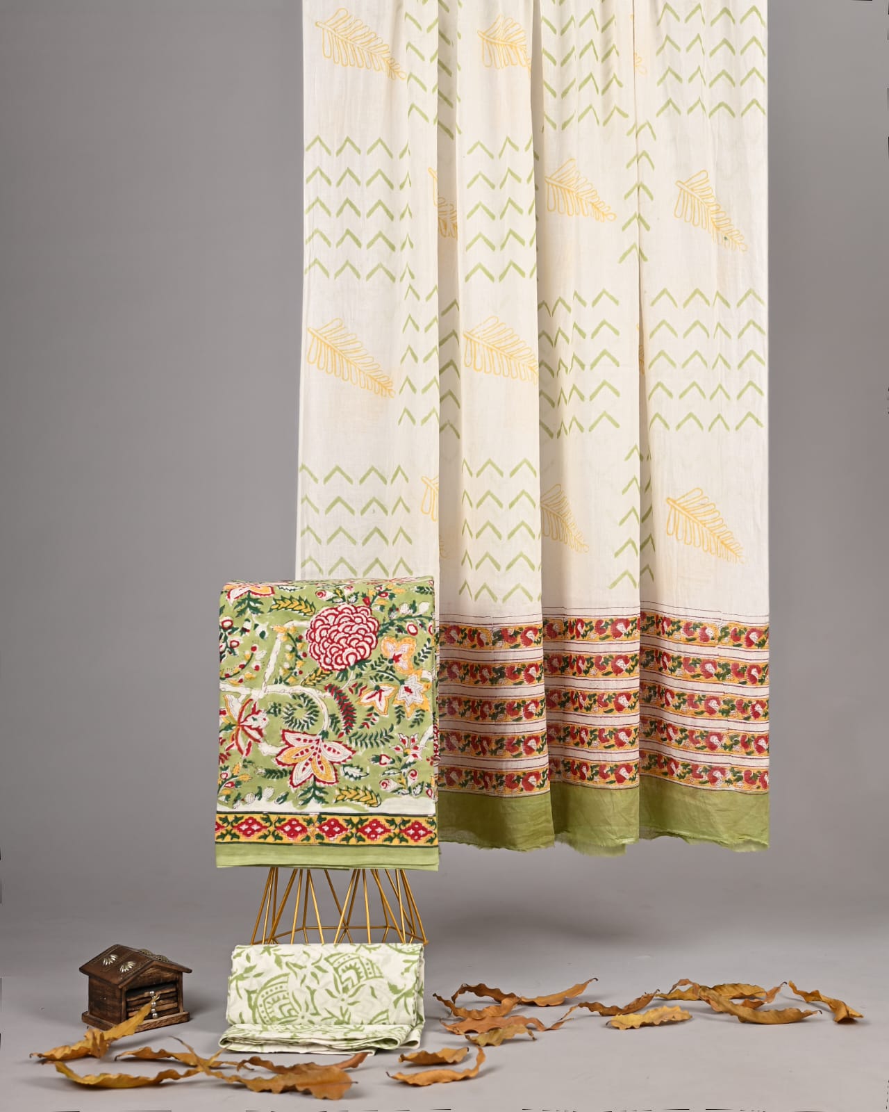Exclusive new hand block printed cotton suits with cotton duptta