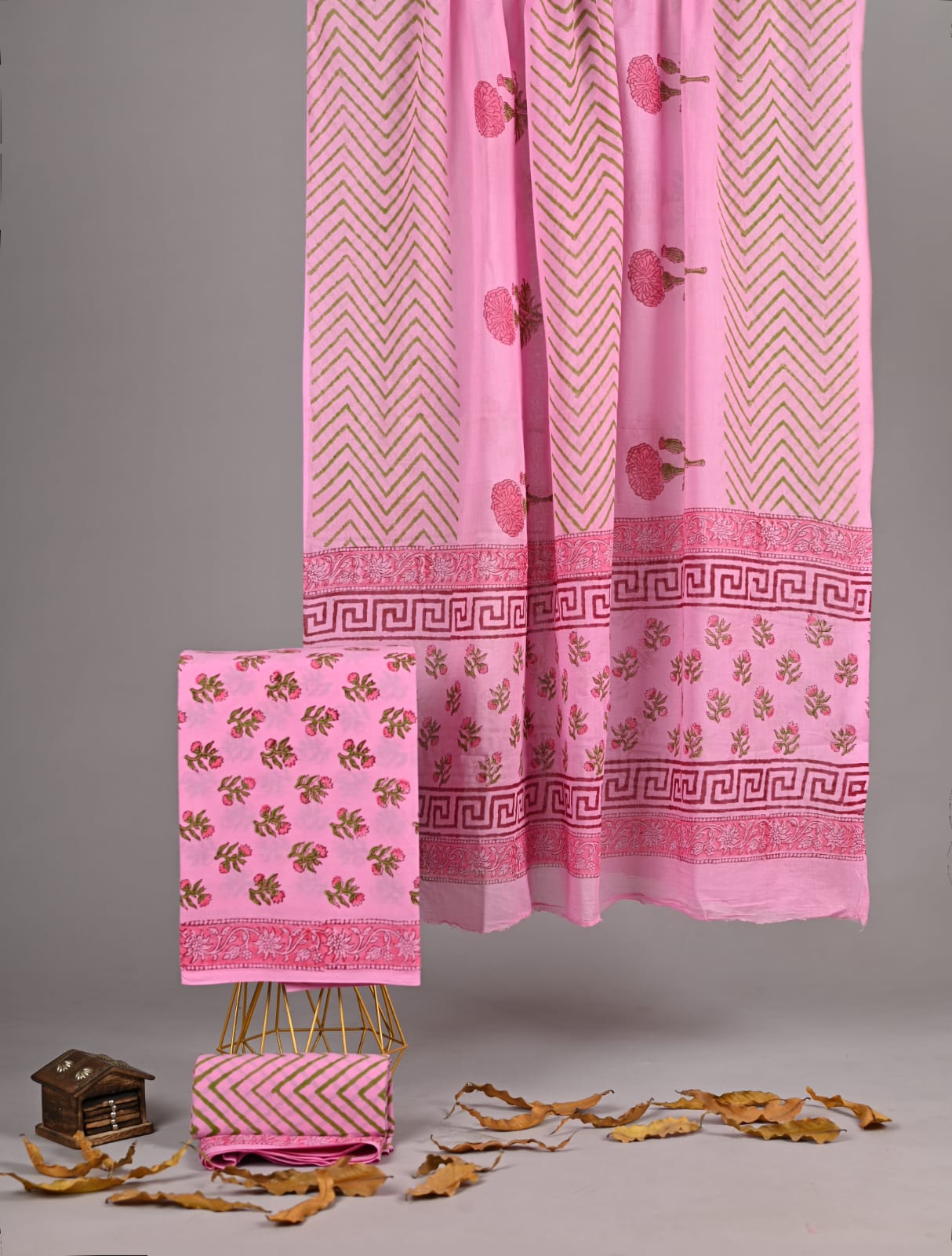 Exclusive new hand block printed cotton suits with cotton duptta