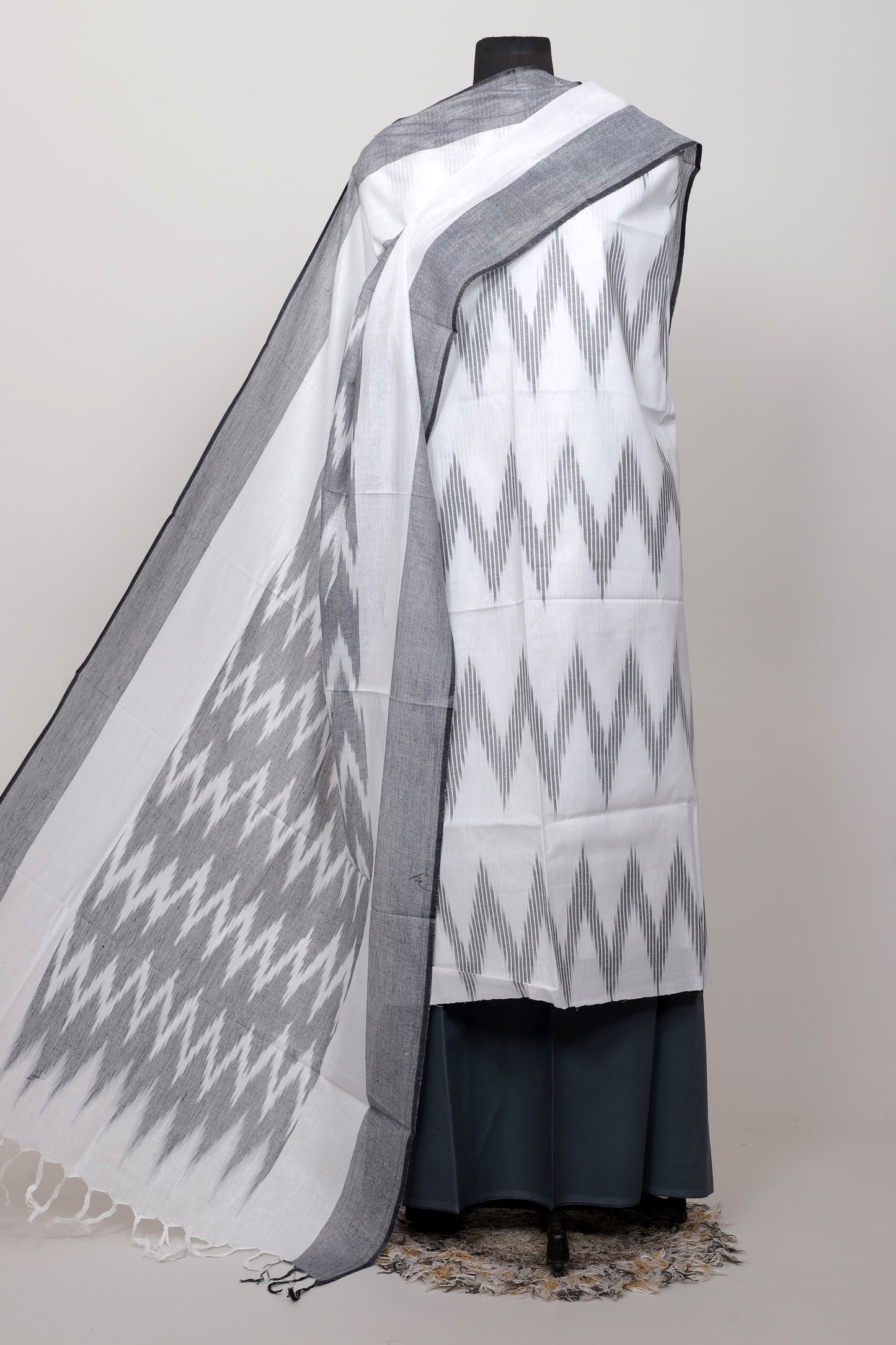Pure ikkat Cotton Unstitched Suit With Dupatta