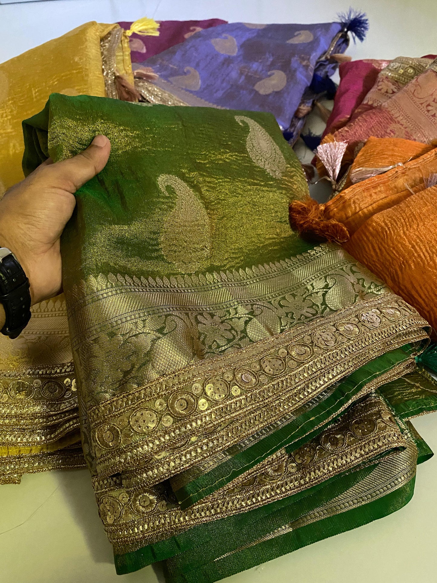 Banarasi Tissue Silk Heavy Lace Saree With Blouse