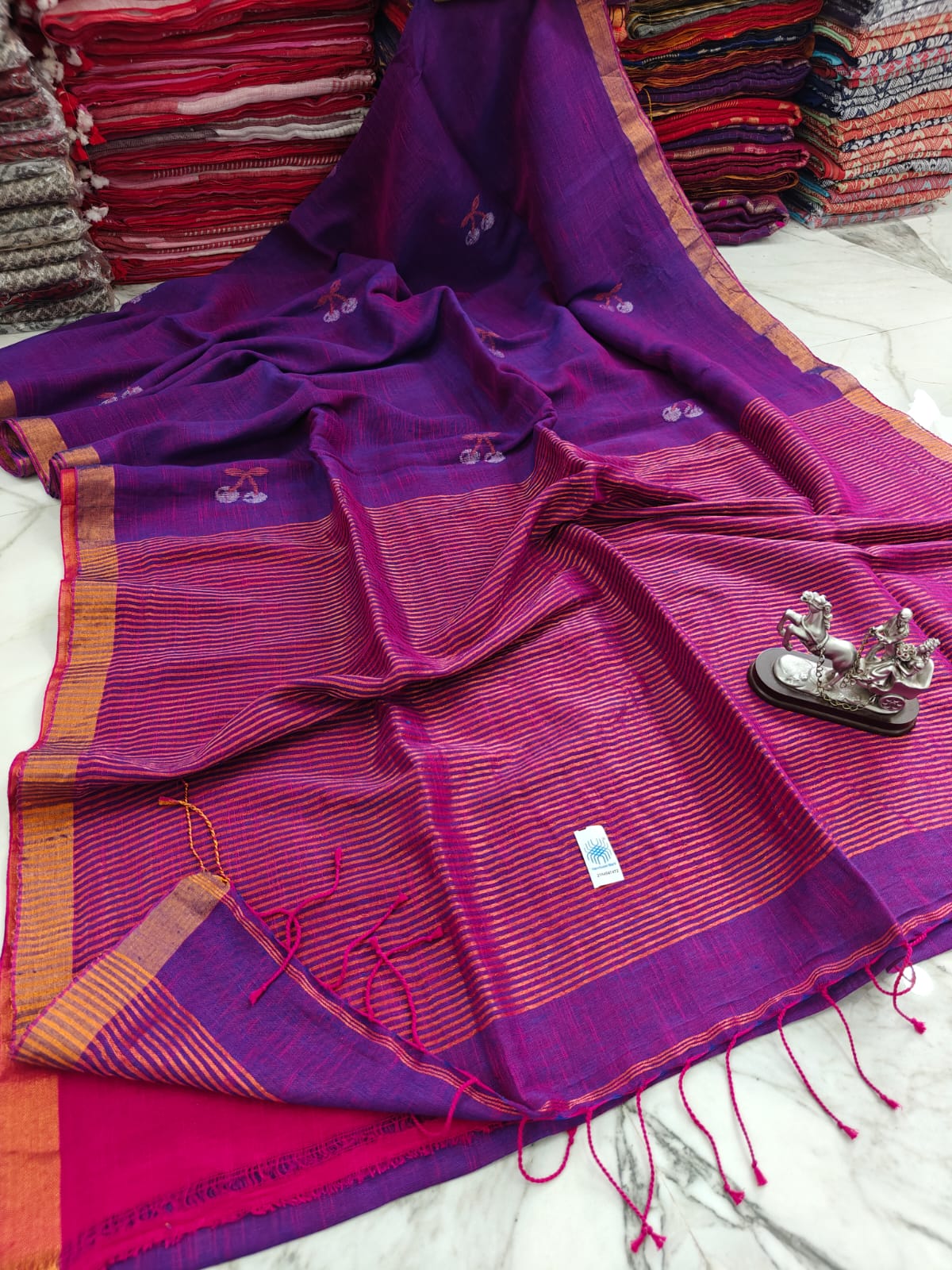 Linen by Linen Saree With Running Blouse