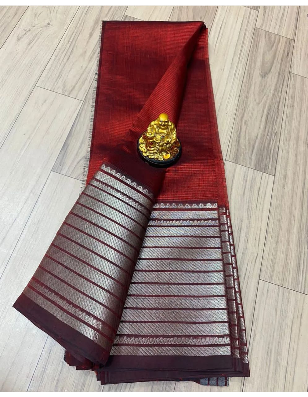 Mangalagiri pattern cotton silk Saree with running blouse