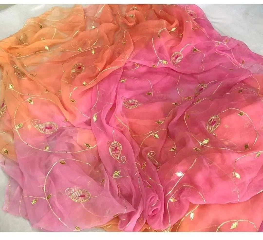 Pure Diamond Chiffon Saree With Blouse