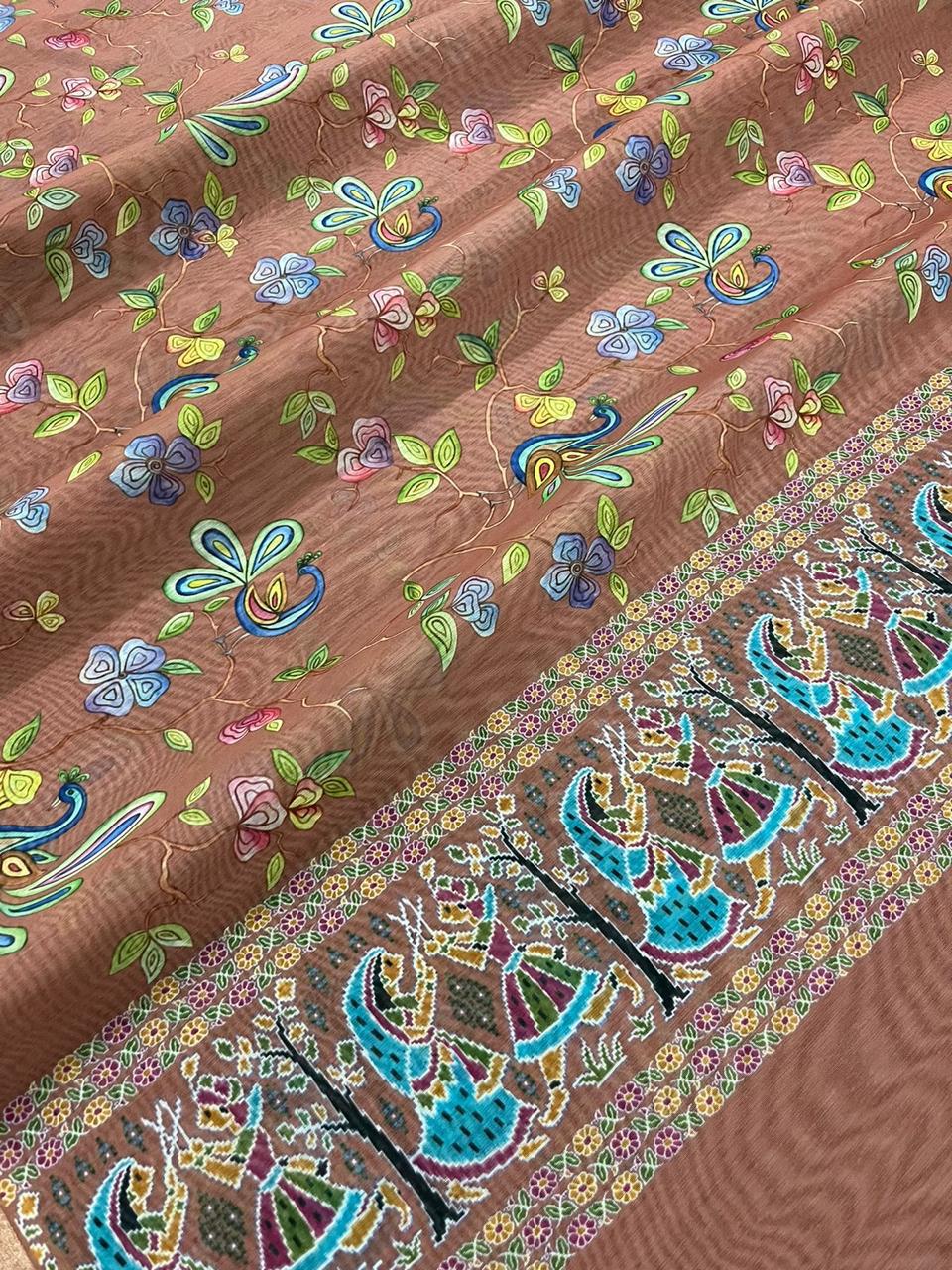 Pure Banarasi Chanderi Silk Pichwai Work Dupatta