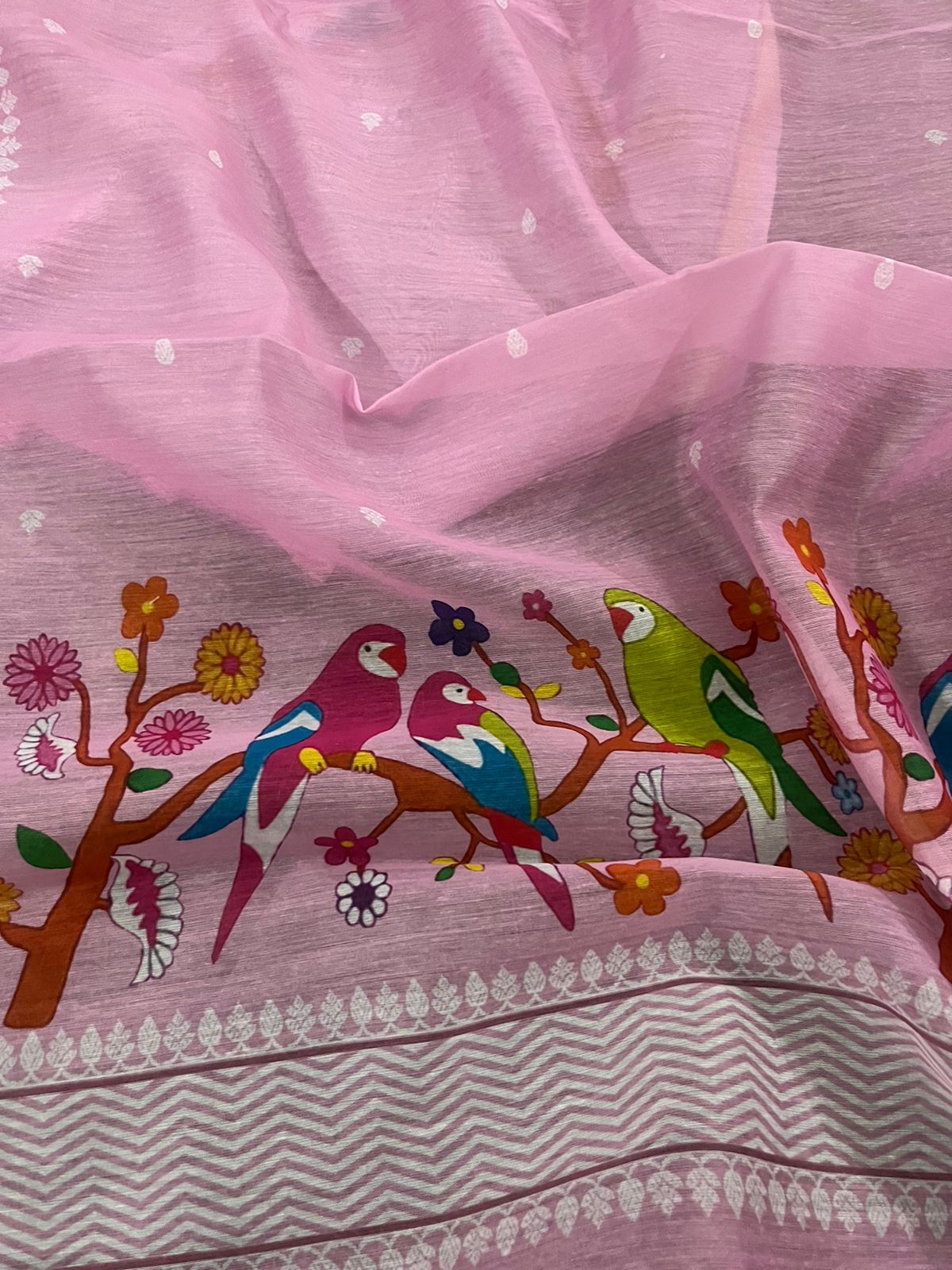 Pure Banarasi Chanderi Silk Pichwai Work Dupatta