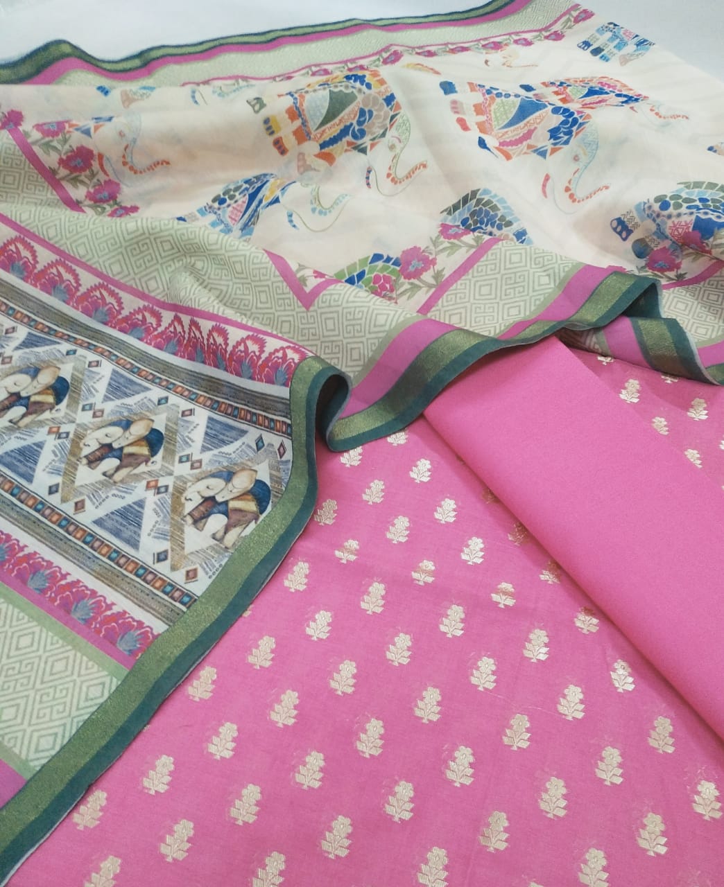 Pure Banarasi Chanderi Silk Pichwai Work Dupatta