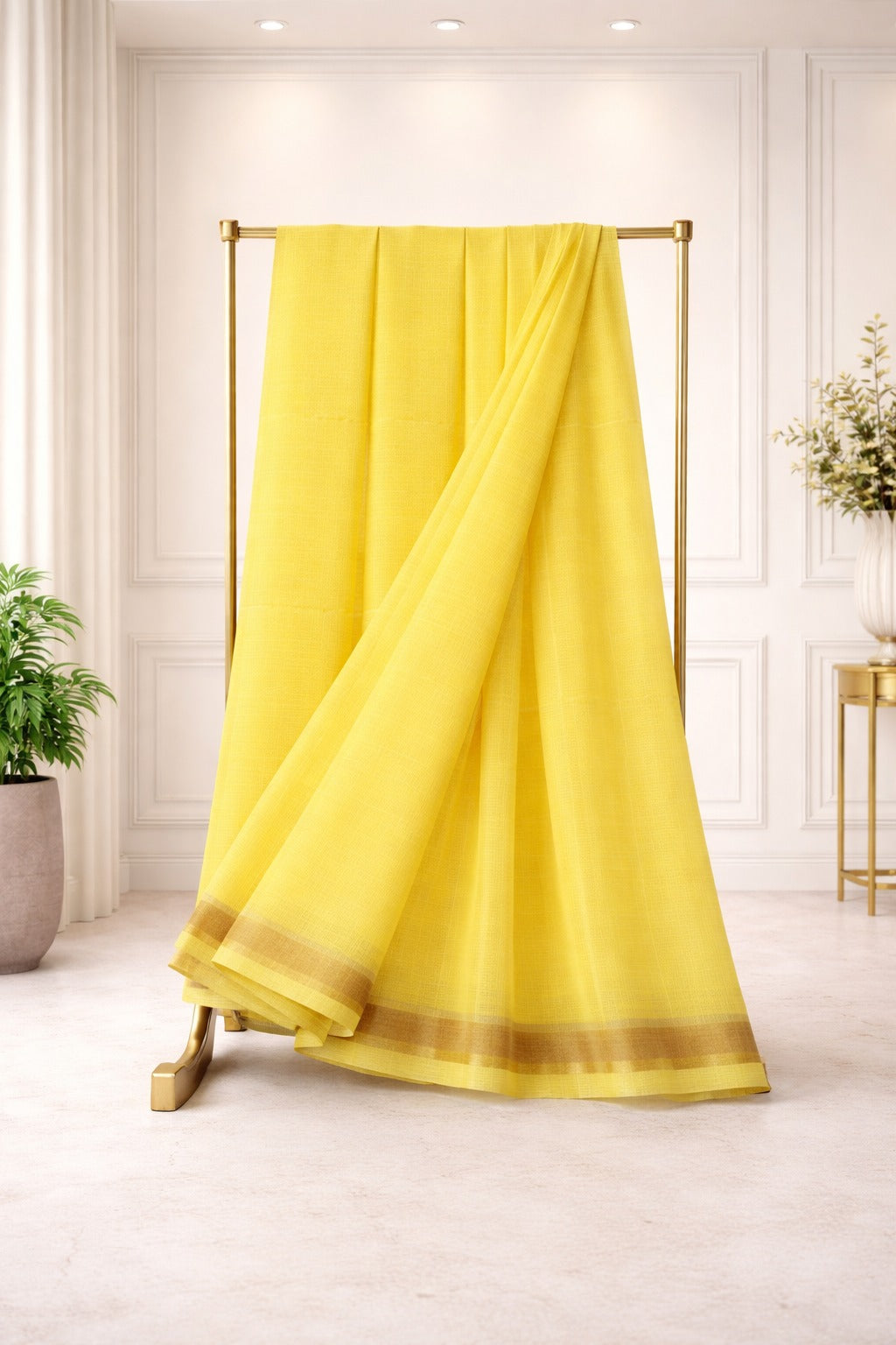 Beautiful Pure Kota Silk Plain Work Saree