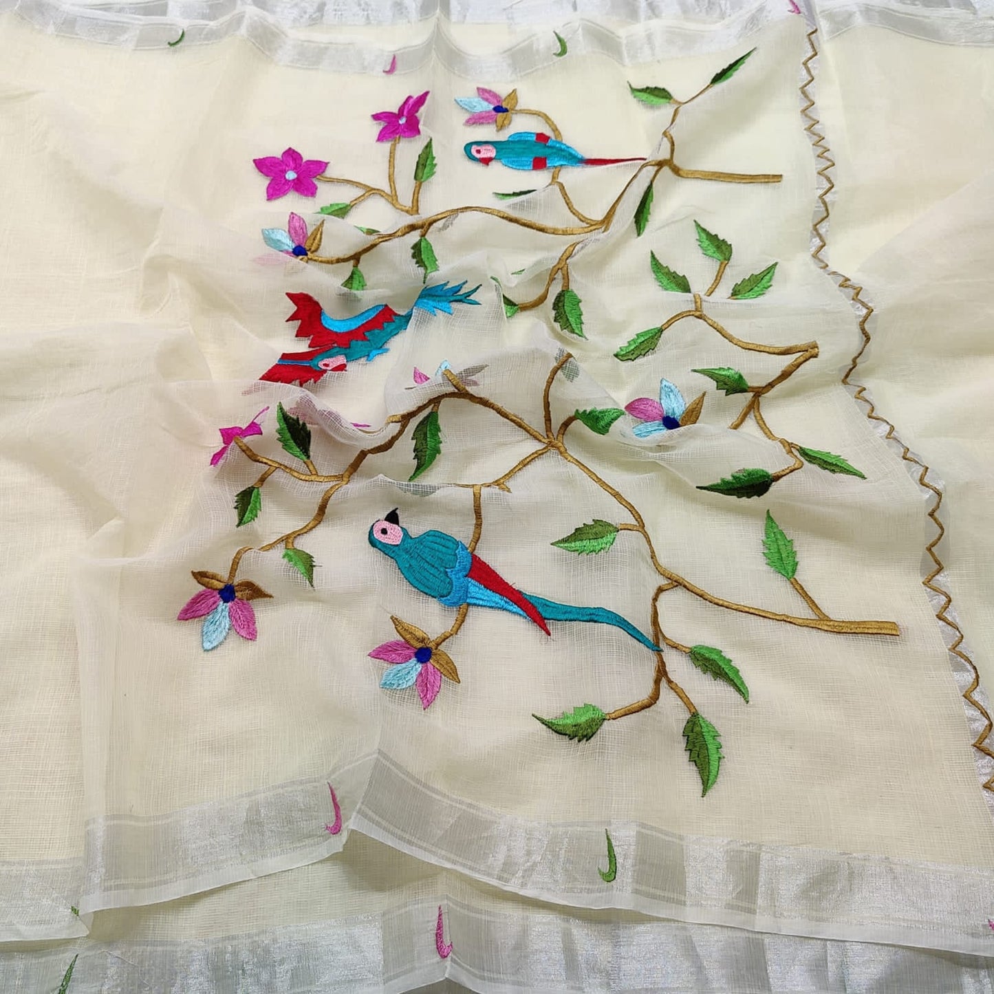 Pure Kota cotton embroidery work Saree