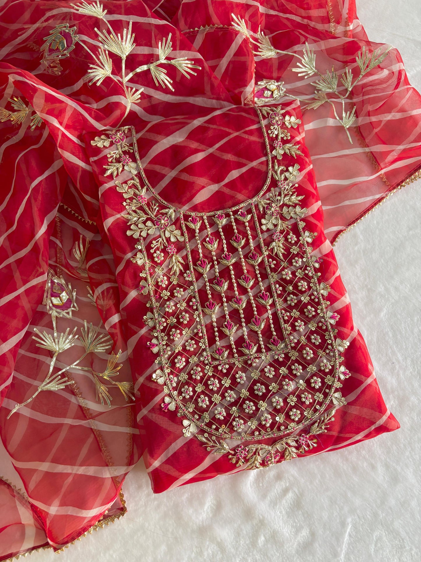 Designer Georgette Suit Set with Gota Patti Work