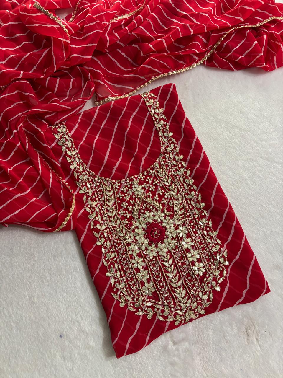 Designer Georgette Suit Set with Gota Patti Work