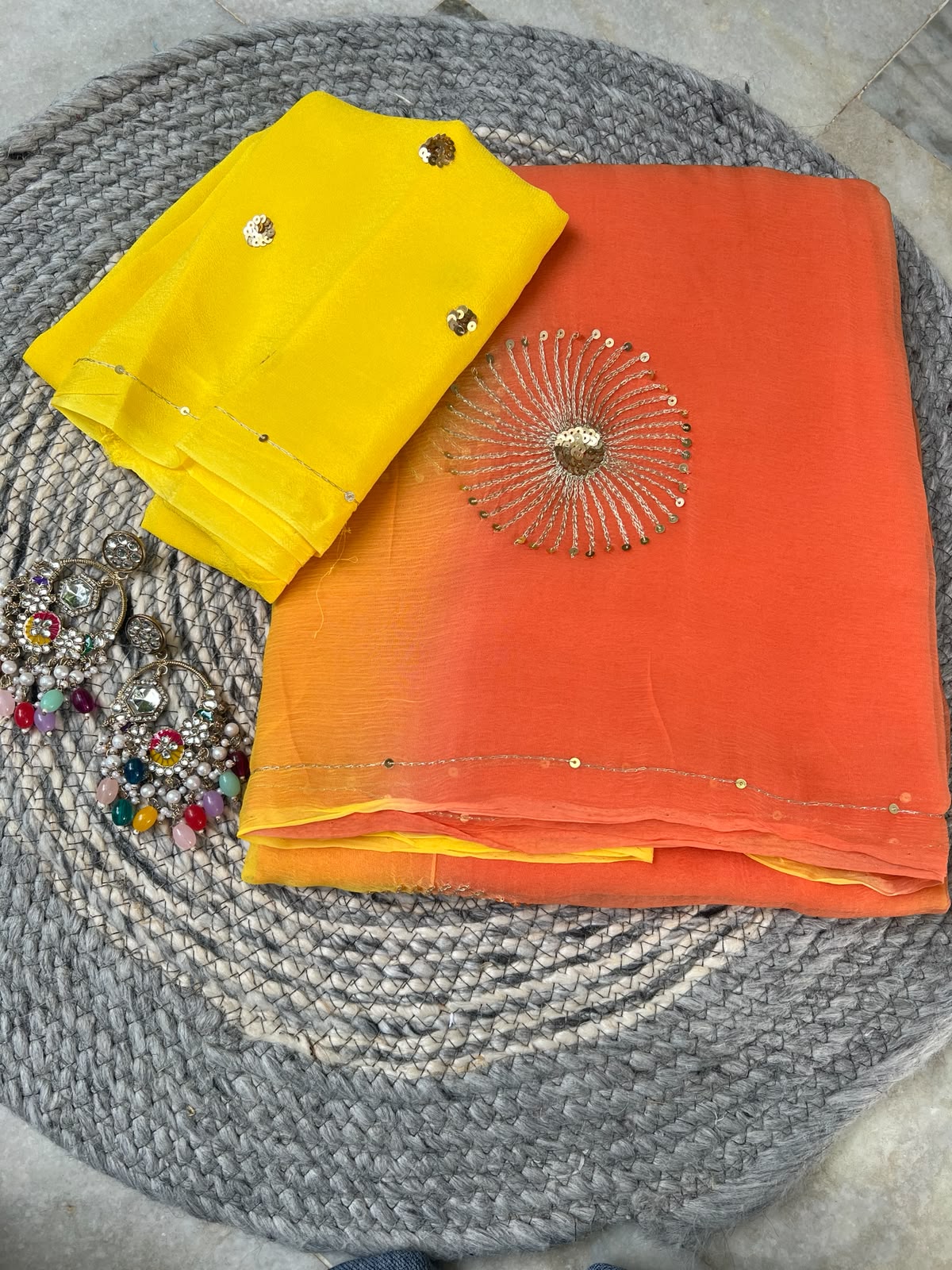 Pure Chiffon Saree with Elegant Sequin Work