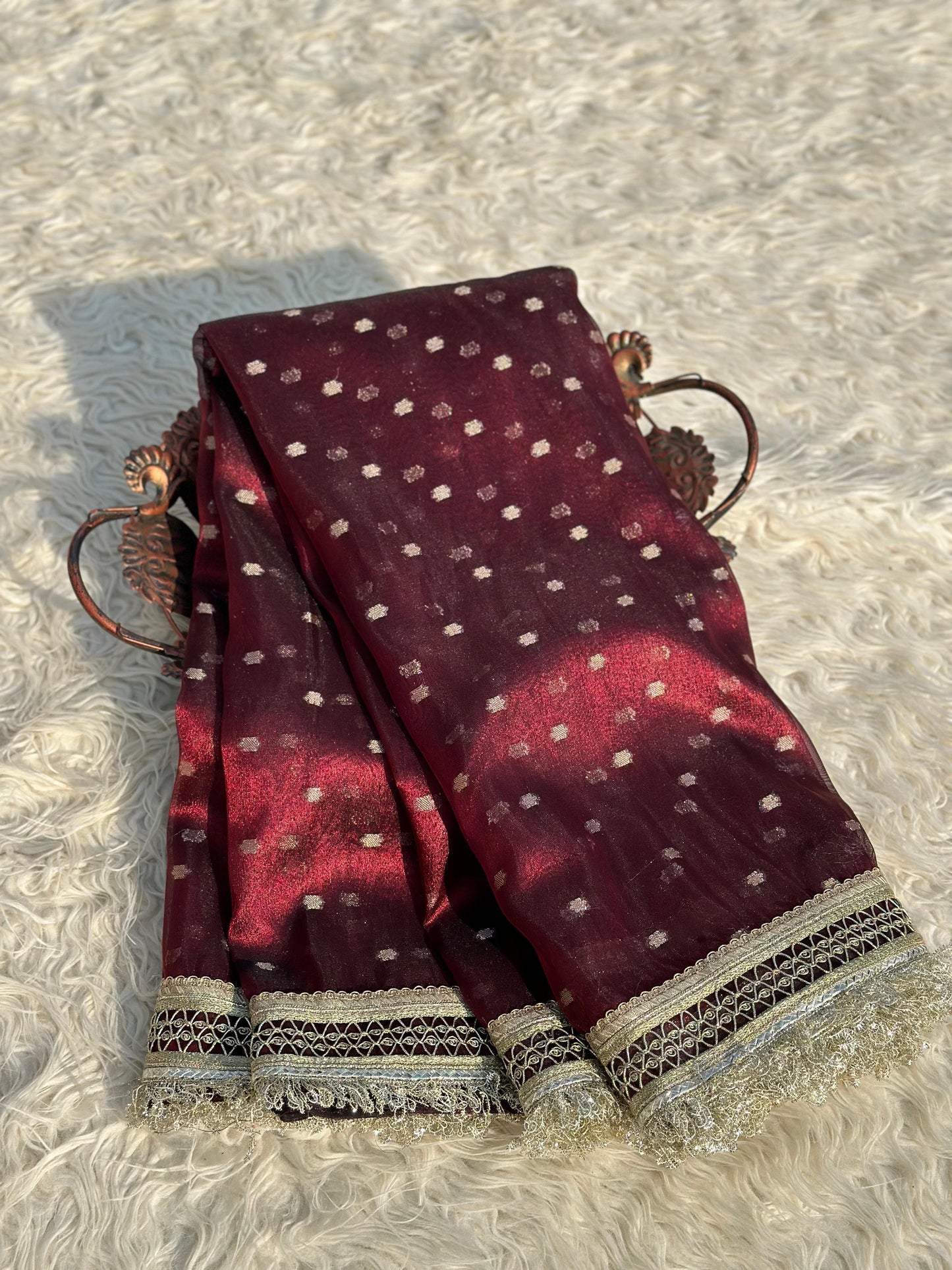Banarasi Tissue Silk Heavy Lace Saree With Blouse