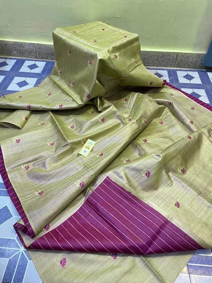 Katan Silk Embroidery With Blouse