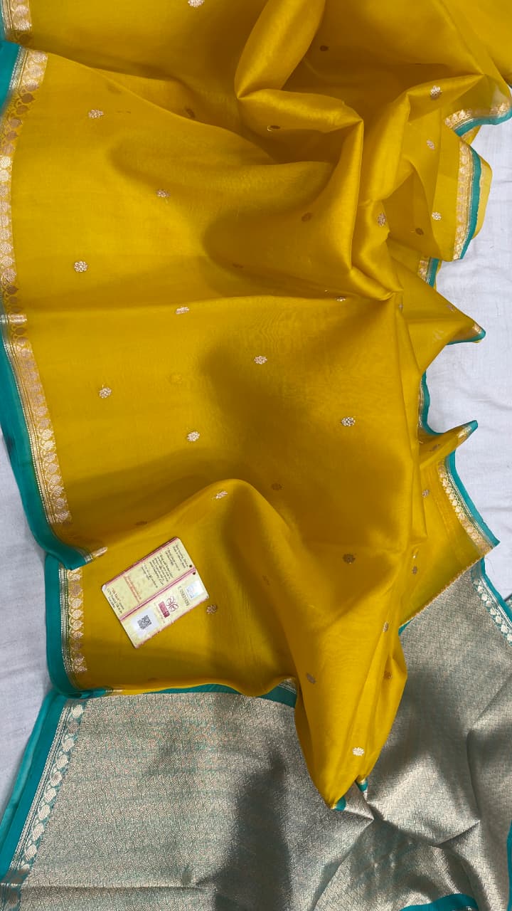 Pure Handloom banarasi kora Silk Saree With Blouse