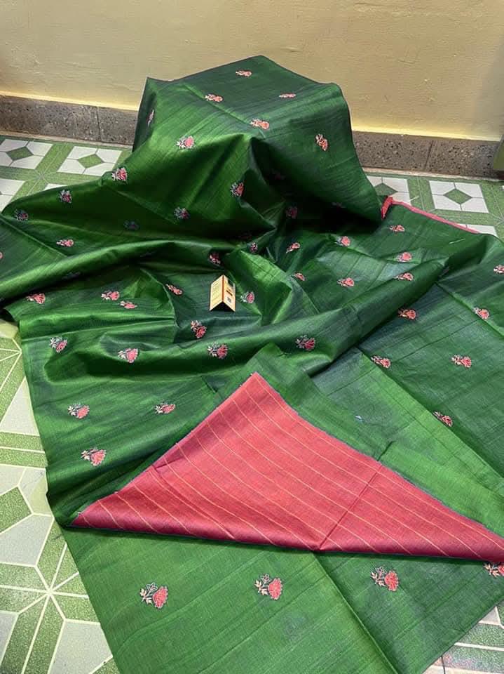 Katan Silk Embroidery With Blouse