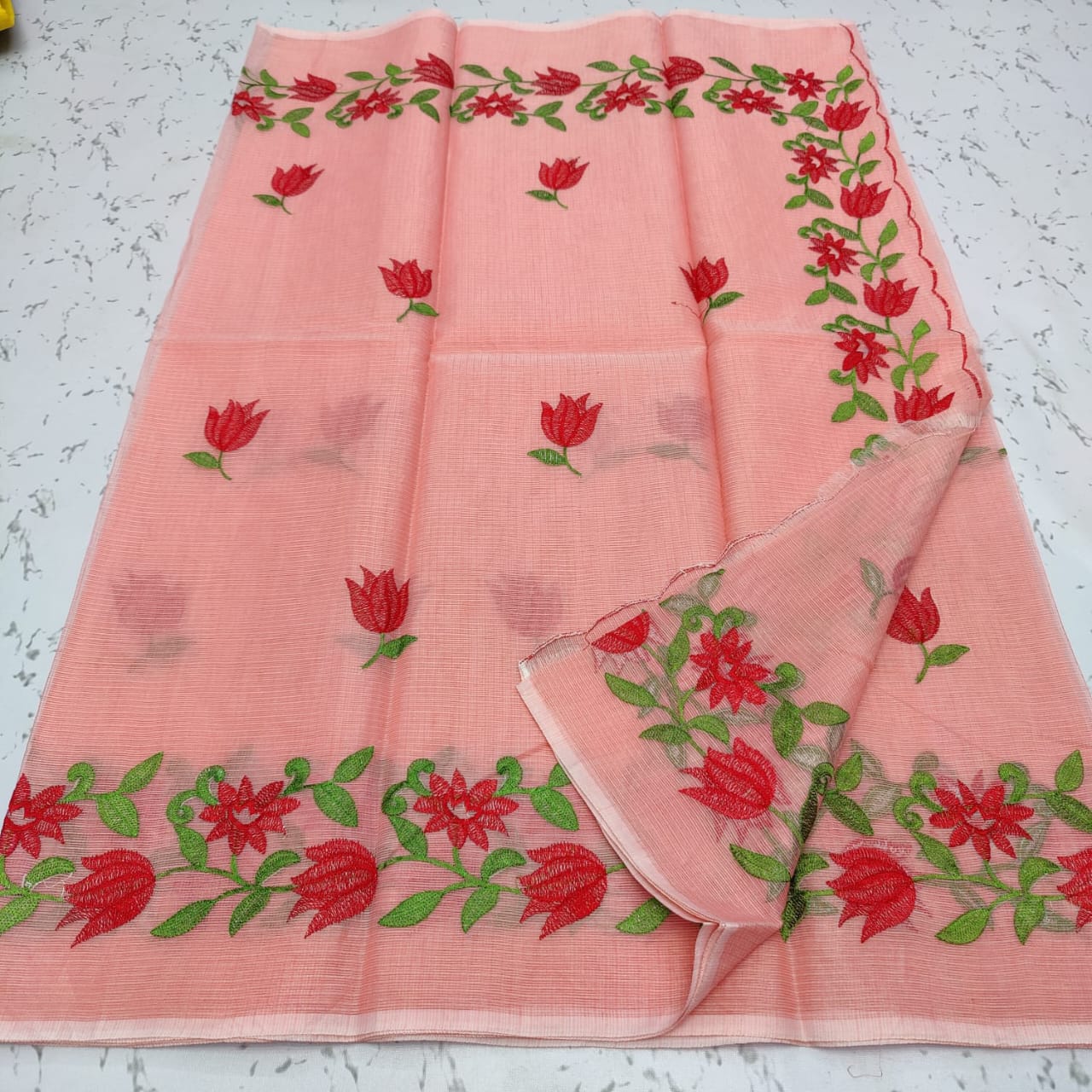 Beautiful Kota Cotton Hand Block Print Work Saree