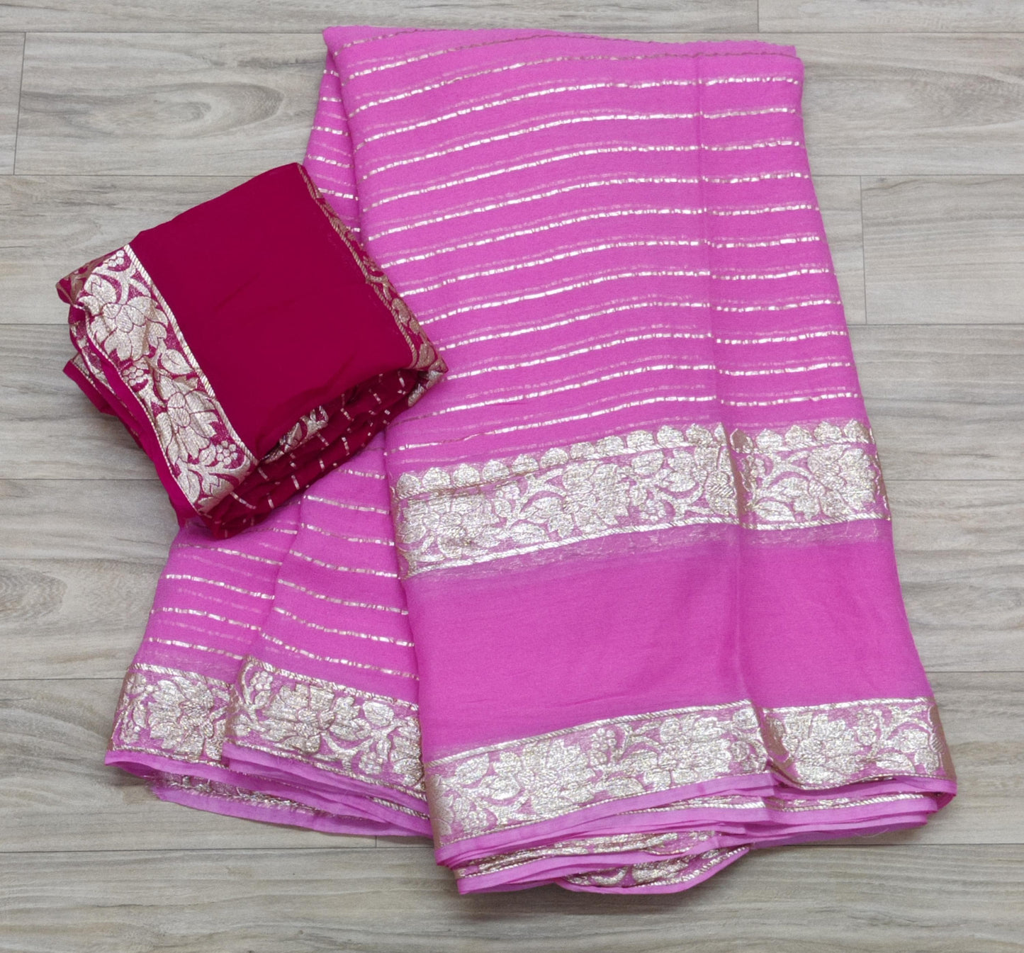 Georgette Beautiful Zari Work Saree