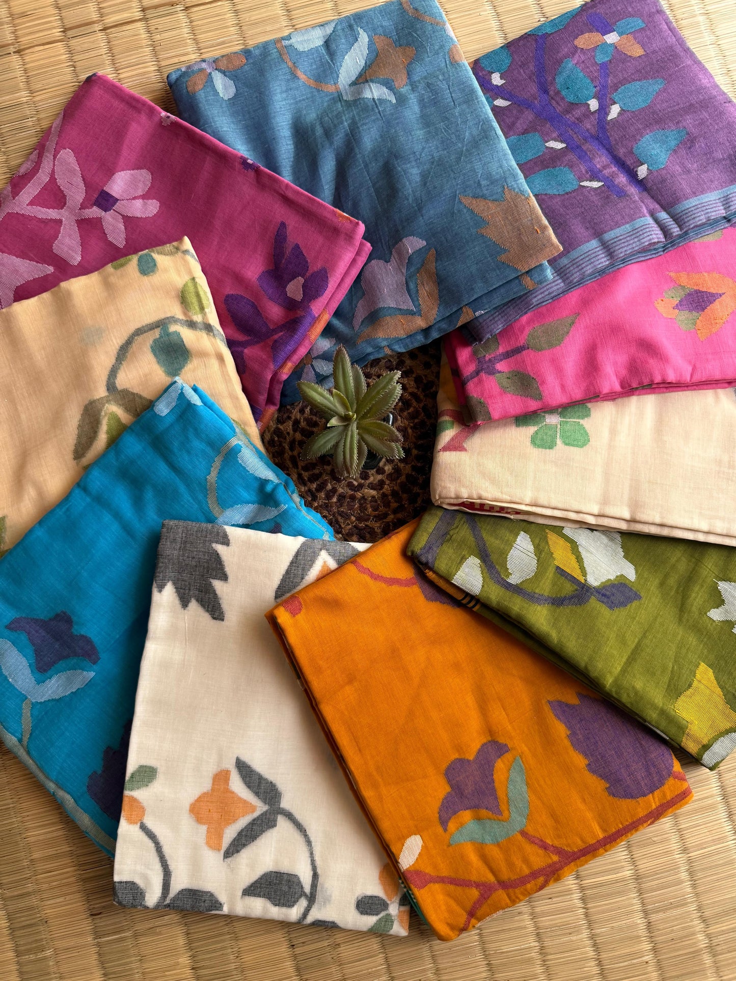 Pure Cotton needle work jamdani Saree