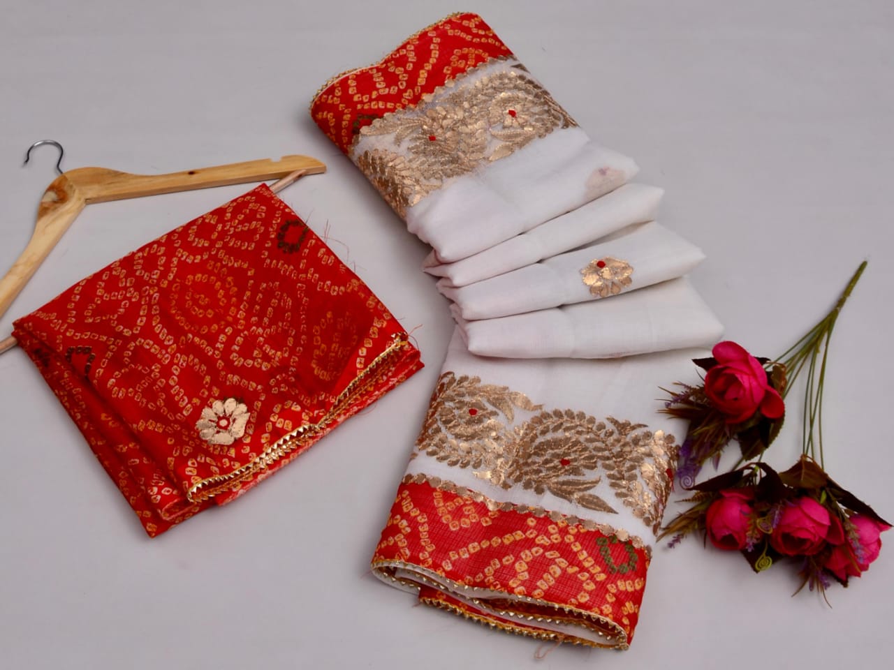 Pure Kota Cotton Gota Patti Work Saree