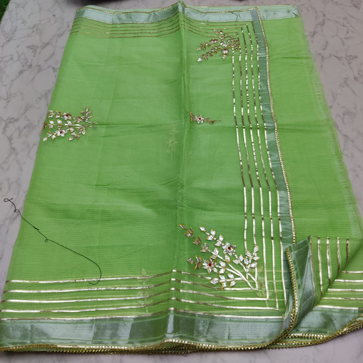 kota cotton kacha gota patti work saree