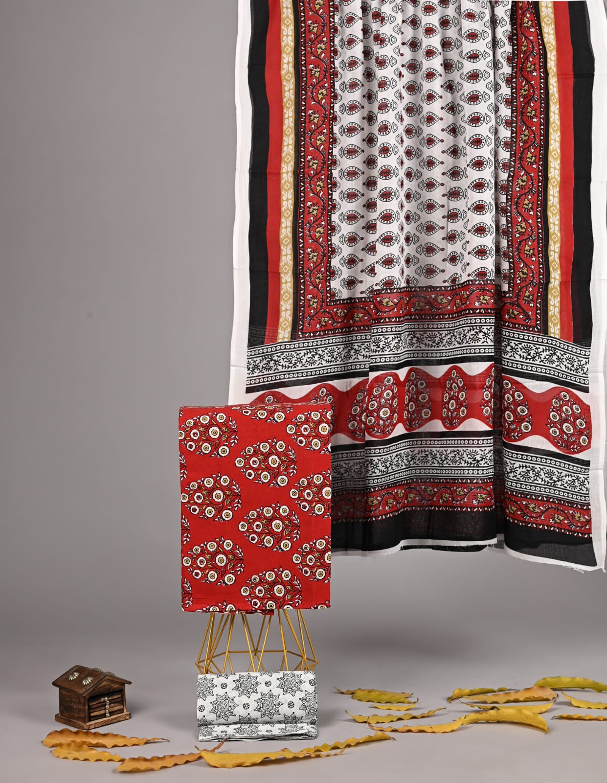 Exclusive new hand block printed cotton suits with cotton duptta