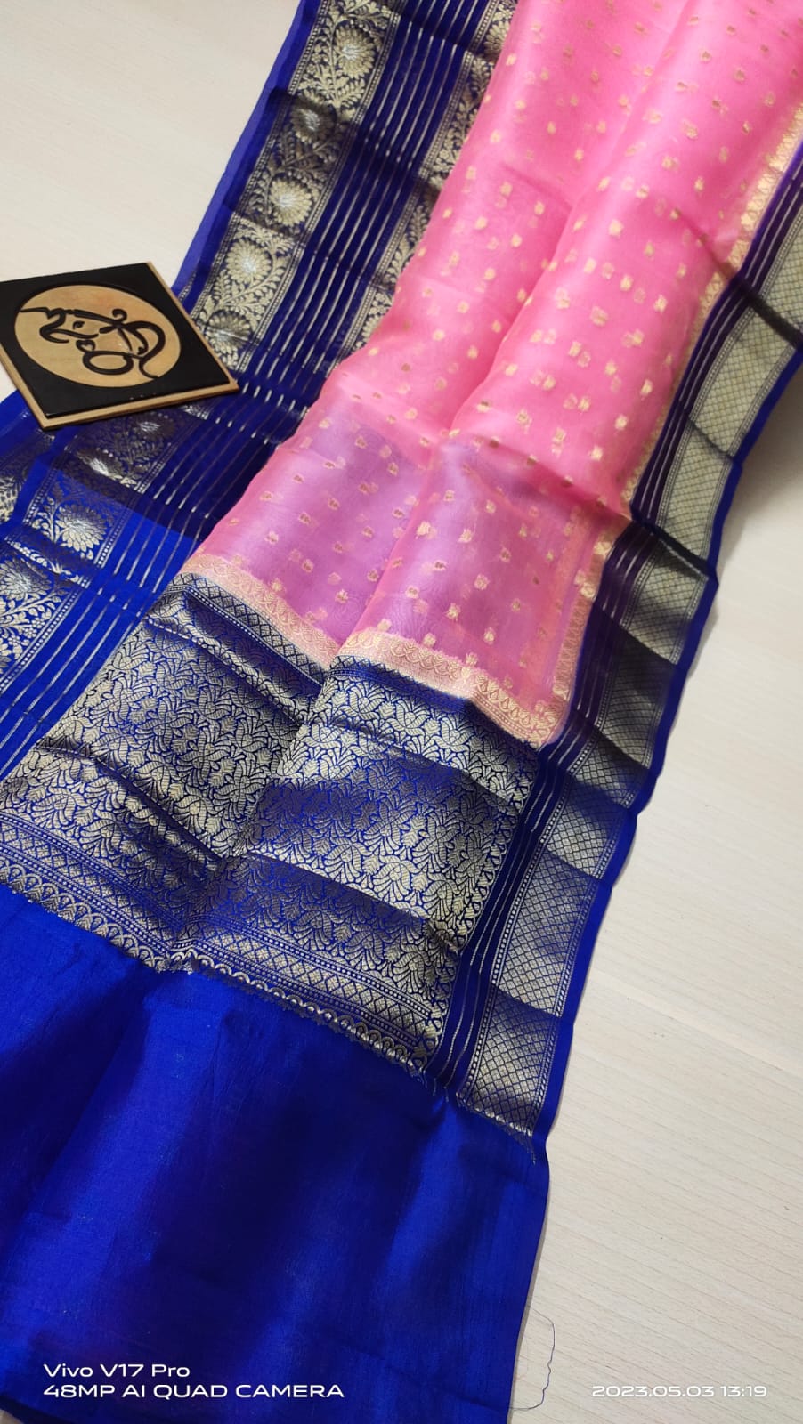 Banarasi Semi Kora Organza Dybel Saree