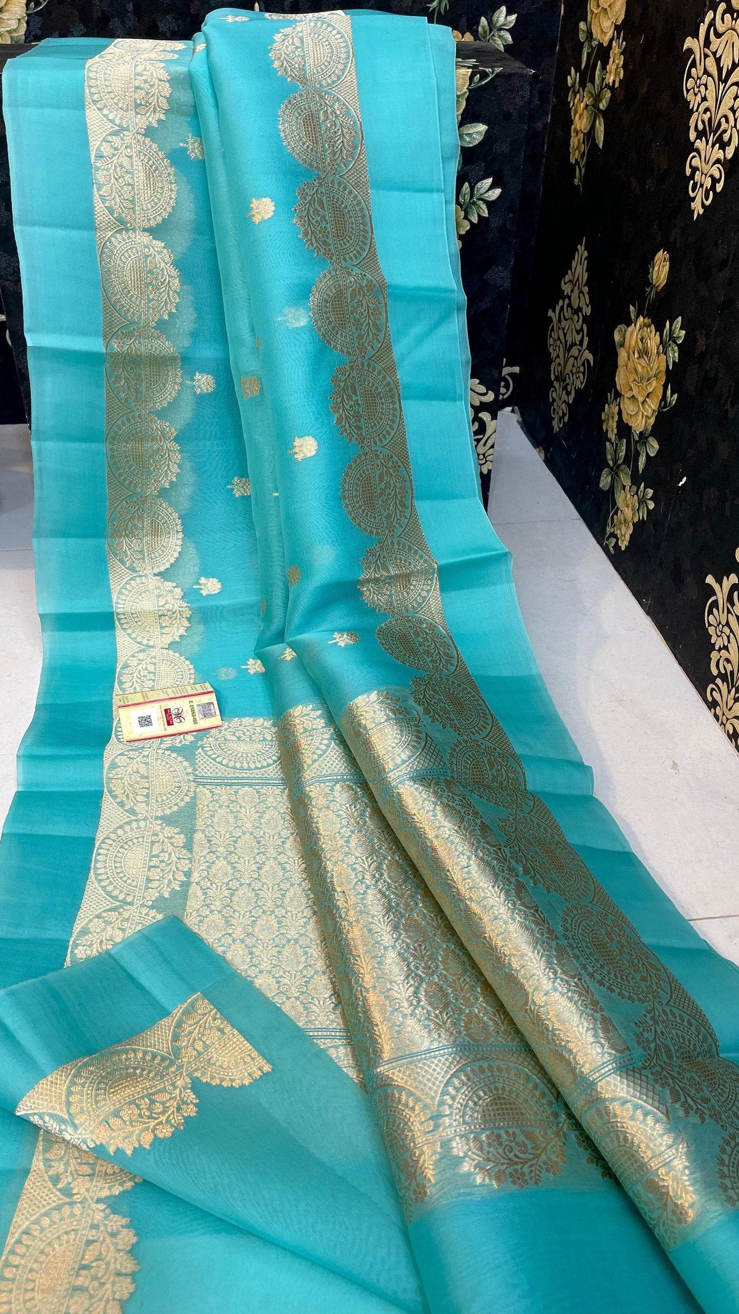 Banarasi Semi Kora Organza Dybel Saree