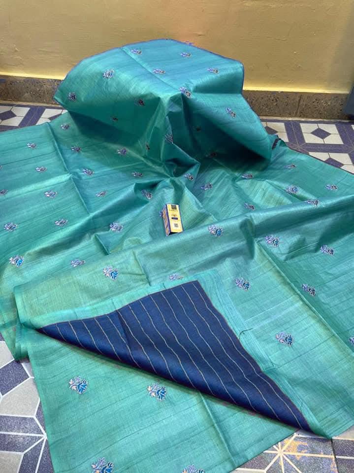 Katan Silk Embroidery With Blouse