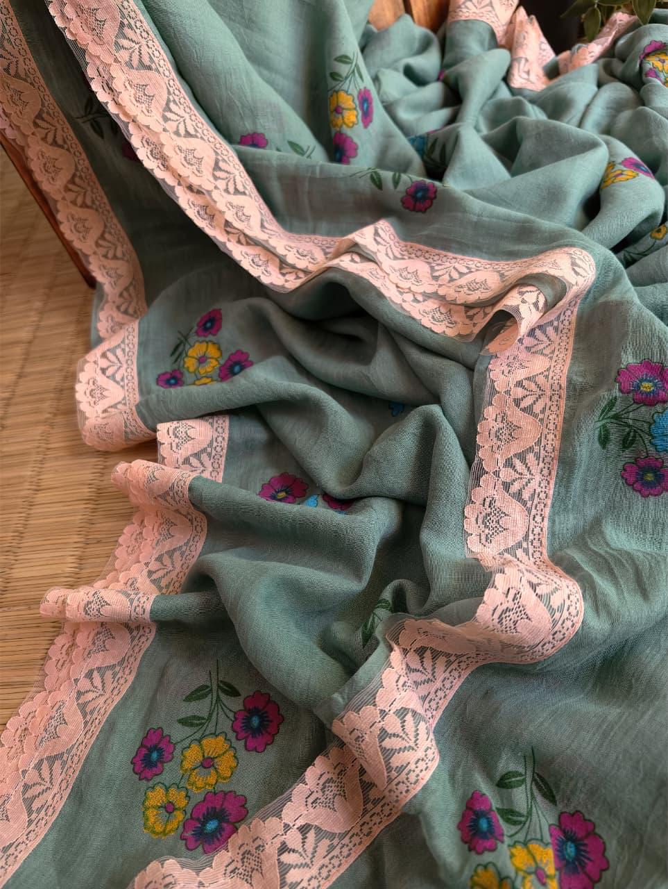 Beautiful Cotton Mulmul Saree