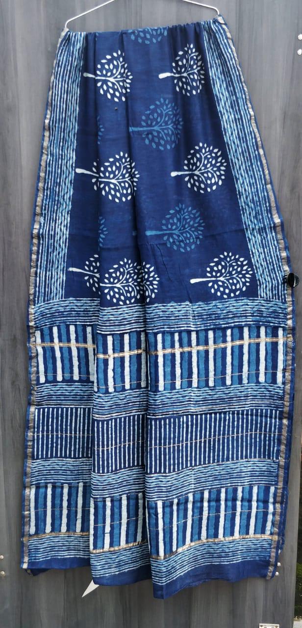 Traditional Hand-block Print Chanderi Silk Saree