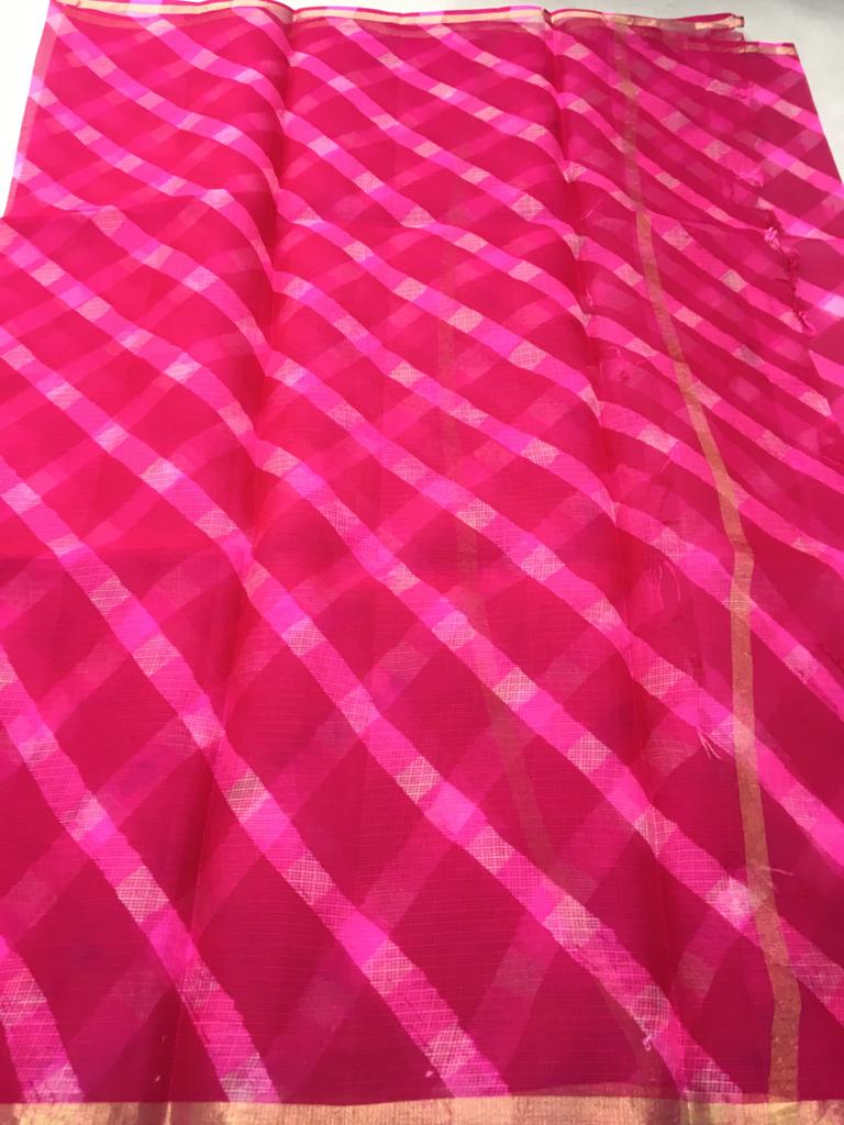 Beautifull pure kota silk leheriya work saree