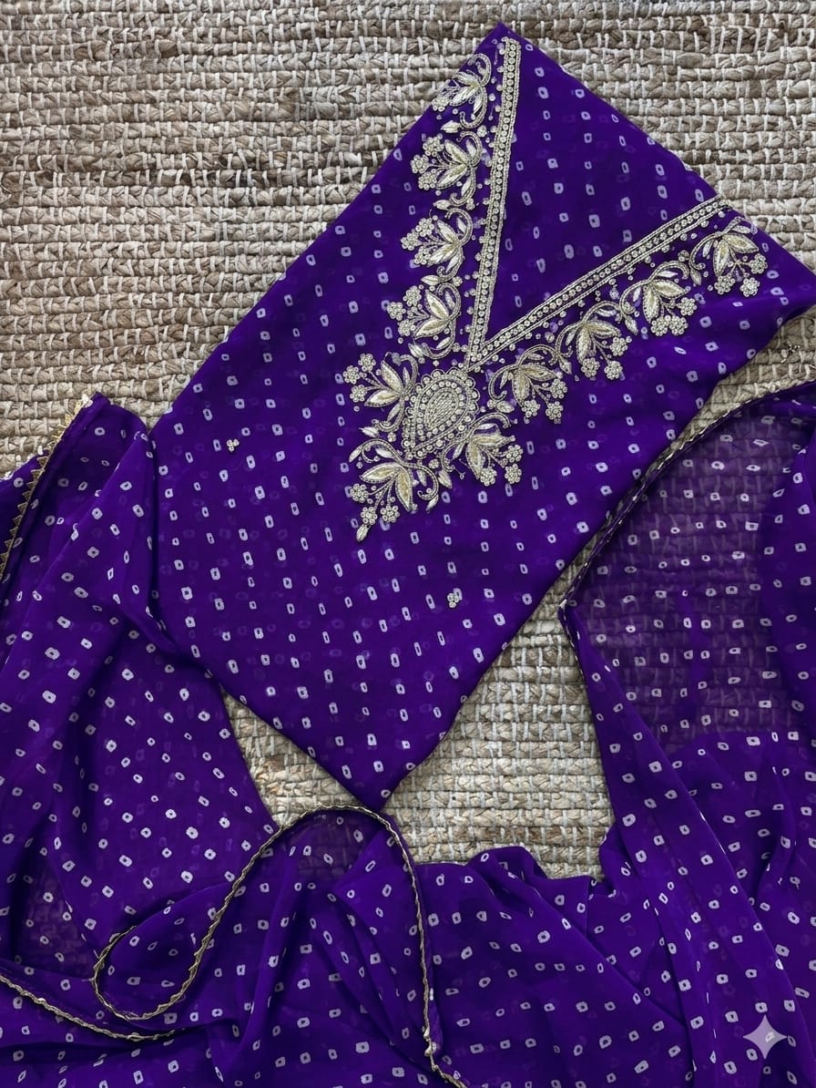 Designer Georgette Suit Set with Gota Patti Work