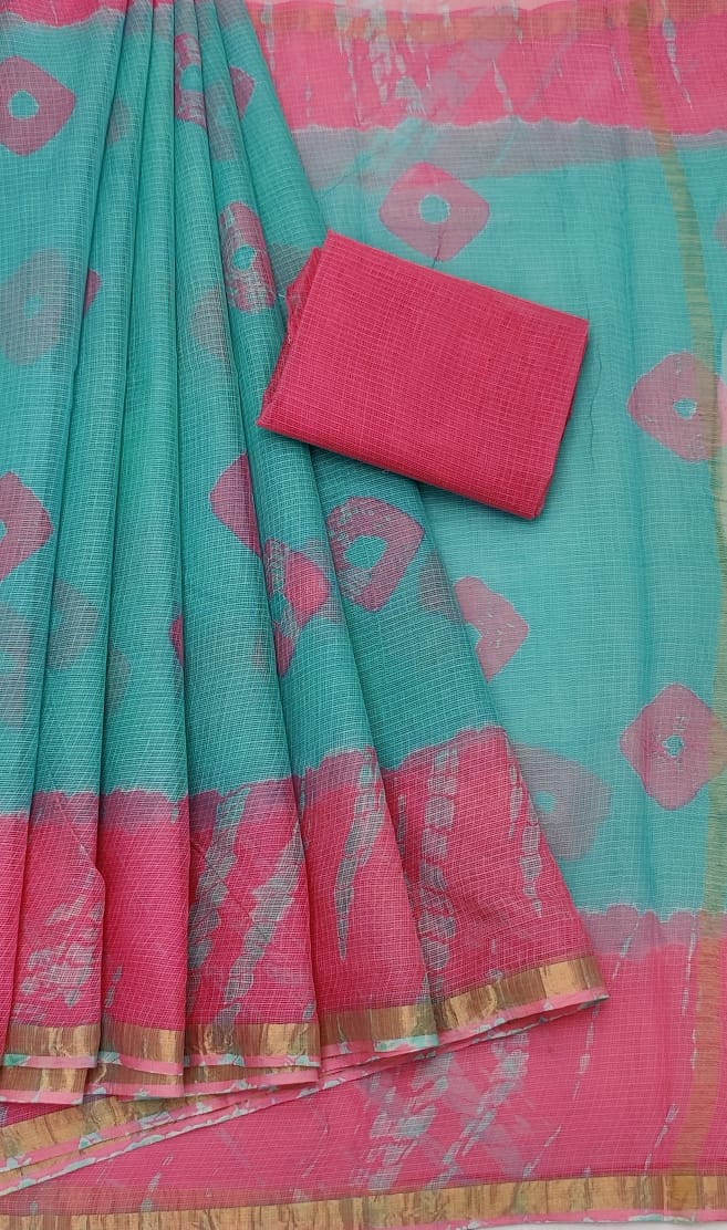 Kota cotton embroidery work Saree