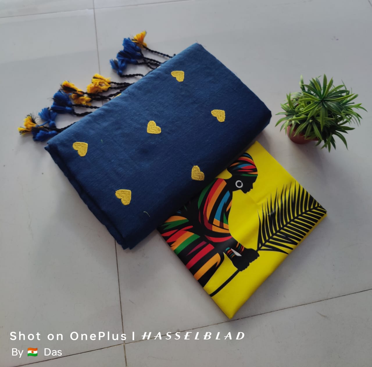 Beautiful Love Embroidery Khaddi Cotton Saree