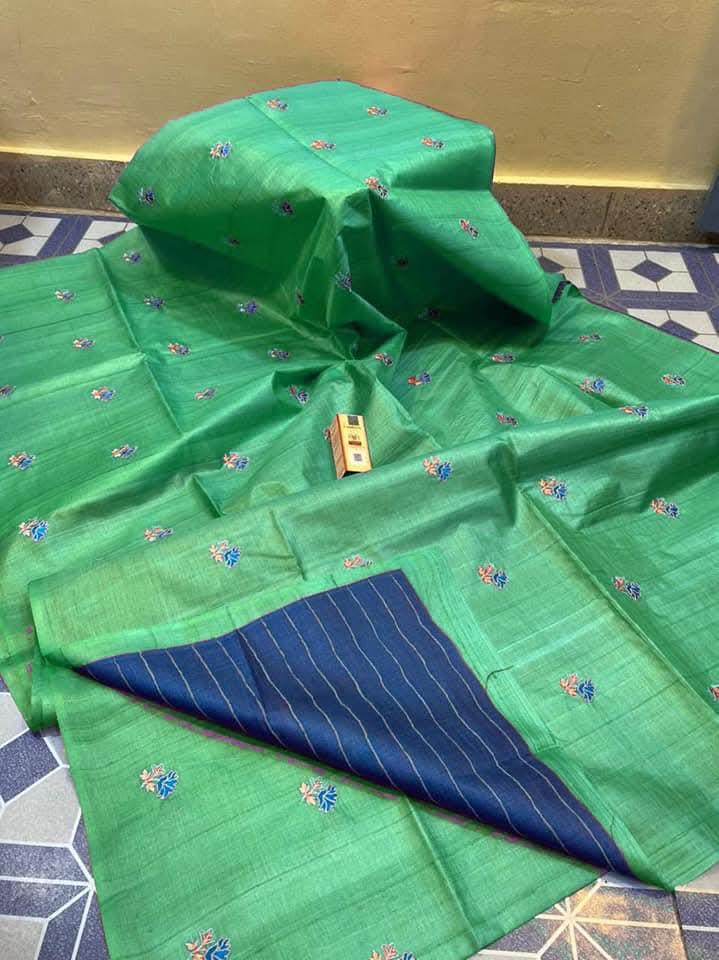 Katan Silk Embroidery With Blouse