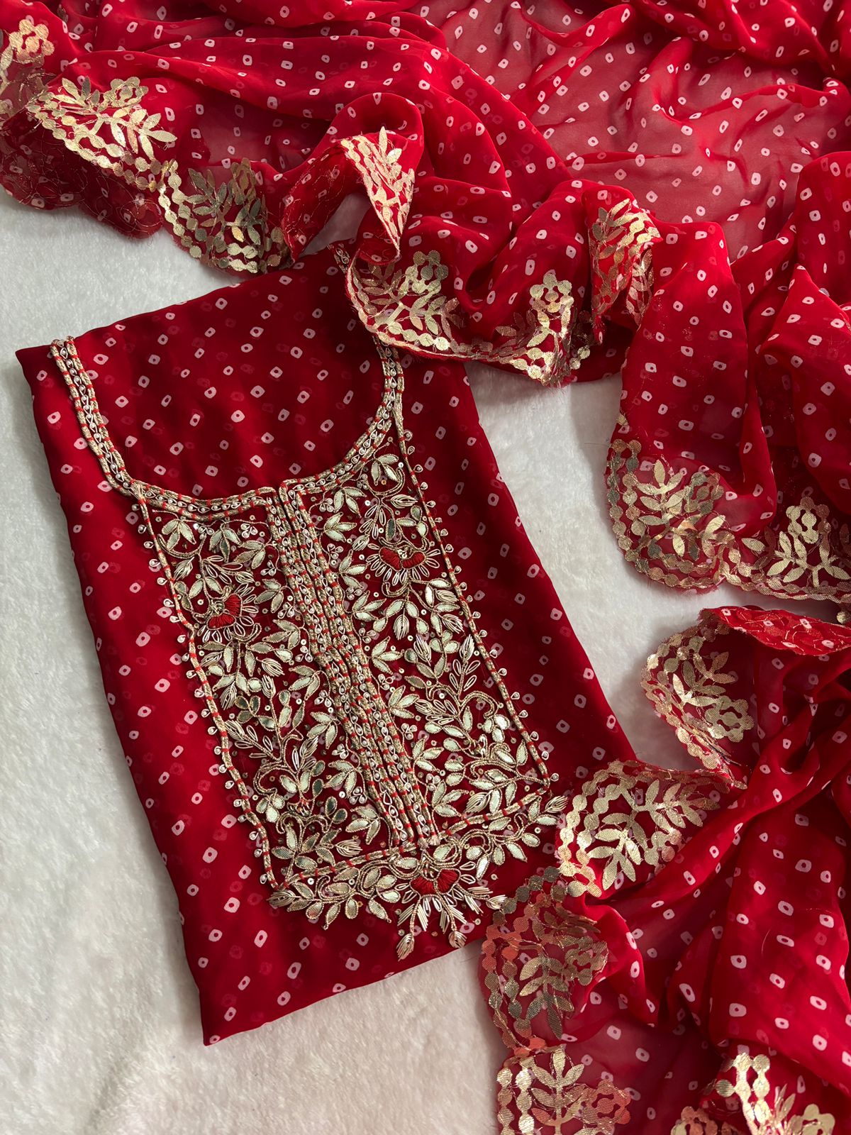 Designer Georgette Suit Set with Gota Patti Work