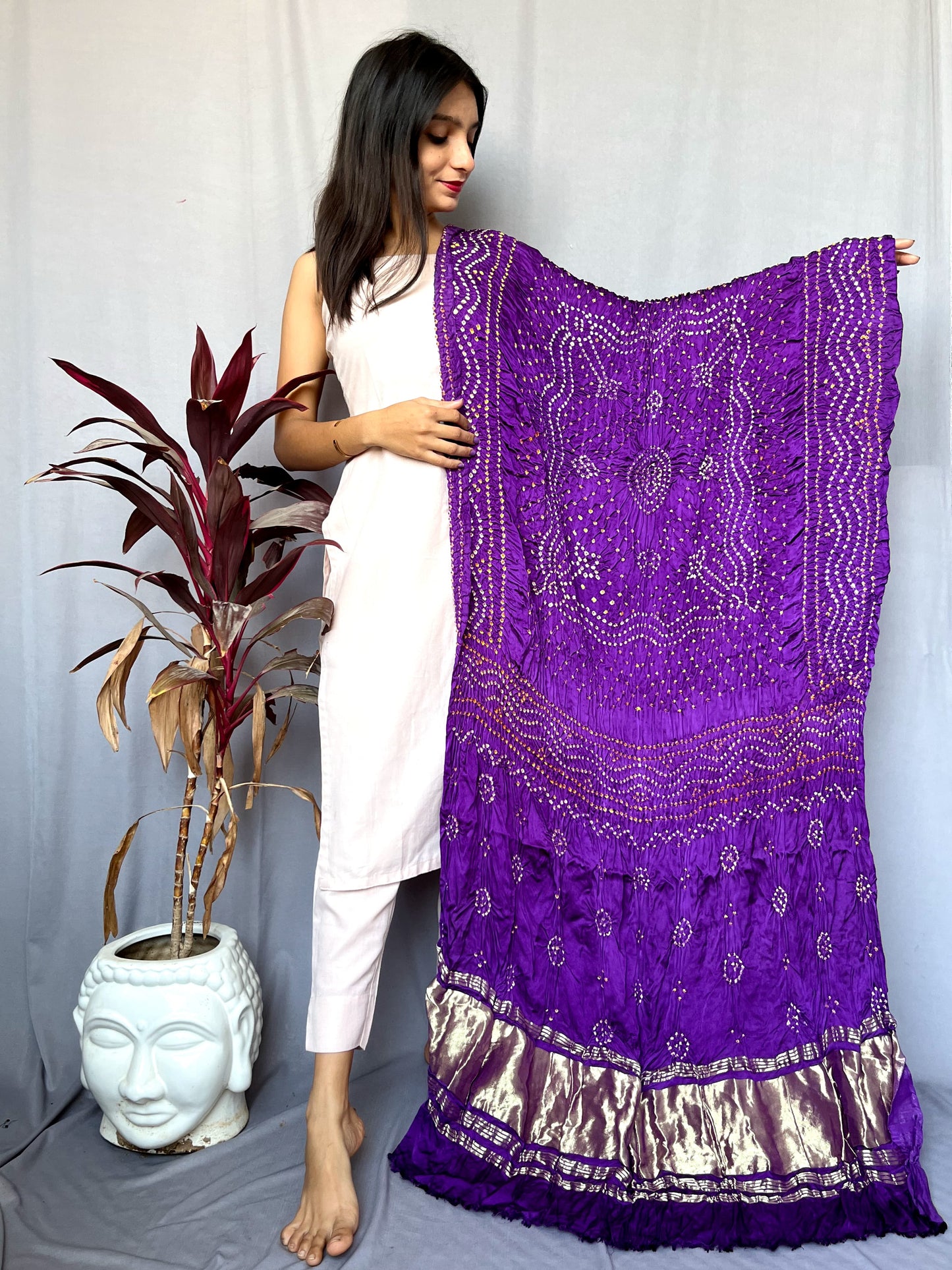 Pure Modal Silk Bandhaj Print Dupatta