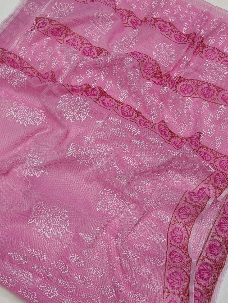 Beautiful Kota cotton hand block printed saree