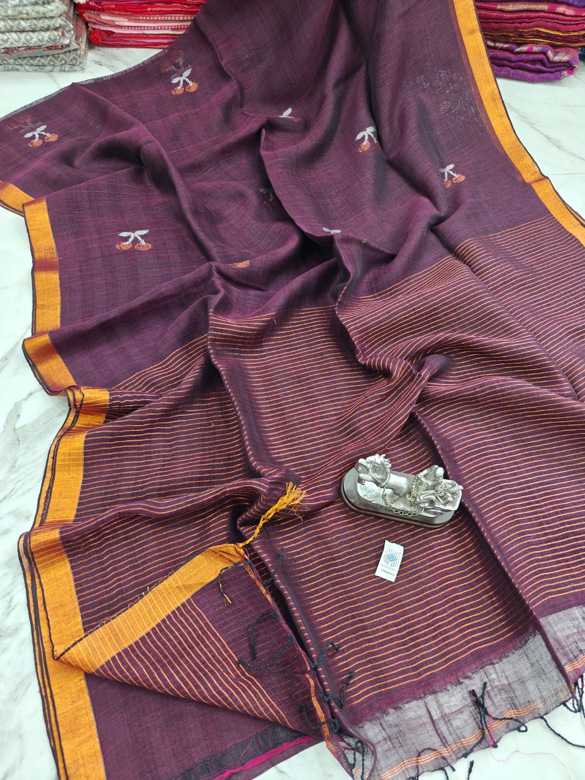 Linen by Linen Saree With Running Blouse