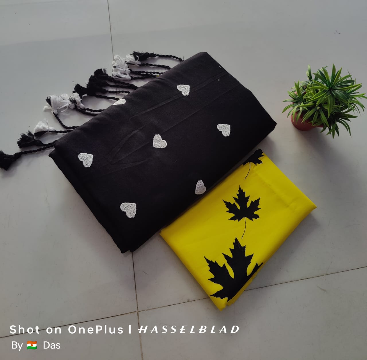 Beautiful Love Embroidery Khaddi Cotton Saree