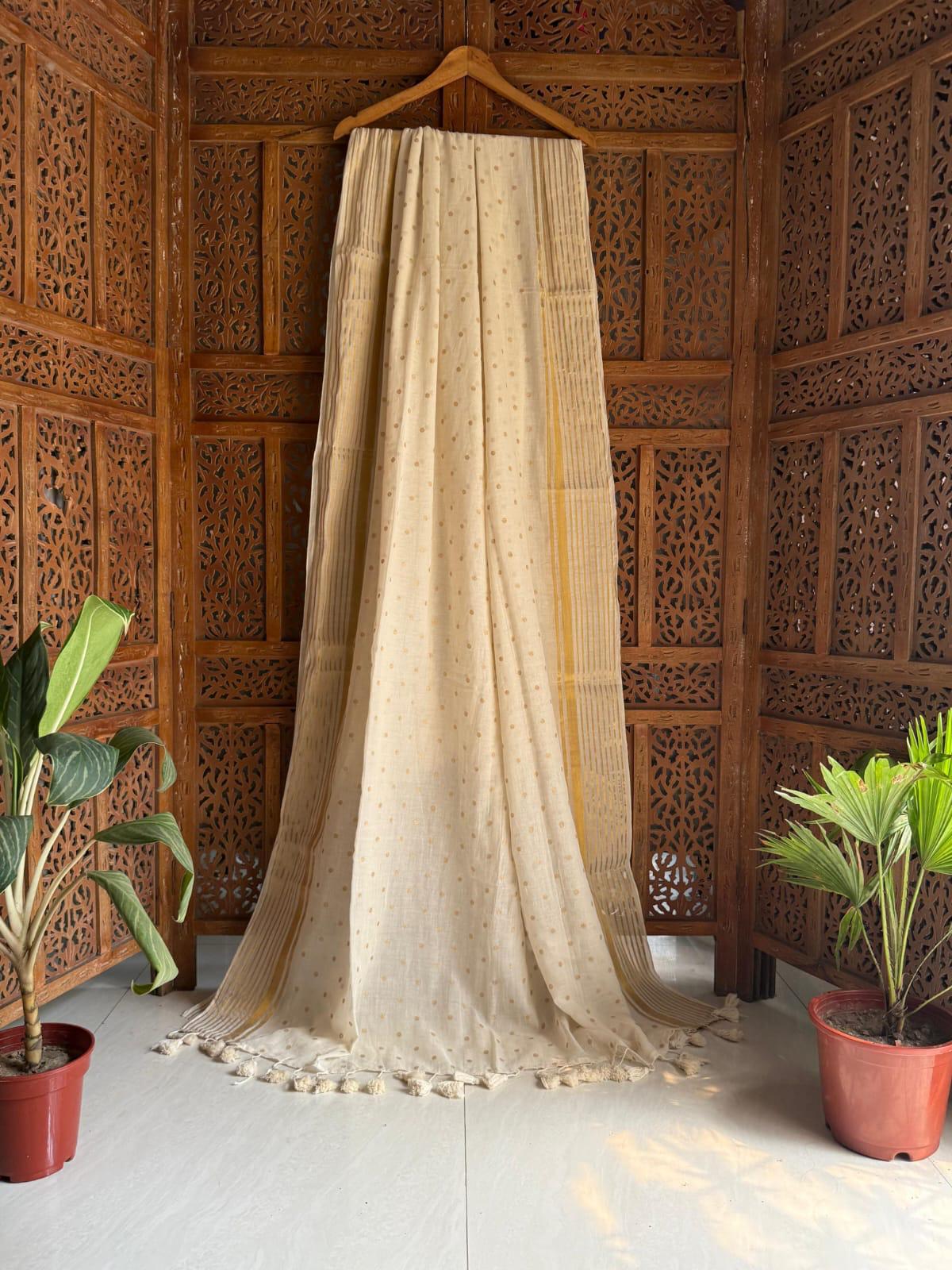 Premium Pure Mulmul Cotton Saree with Designer Lace Border
