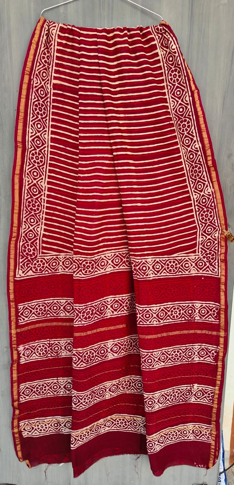 Traditional Hand-block Print Chanderi Silk Saree