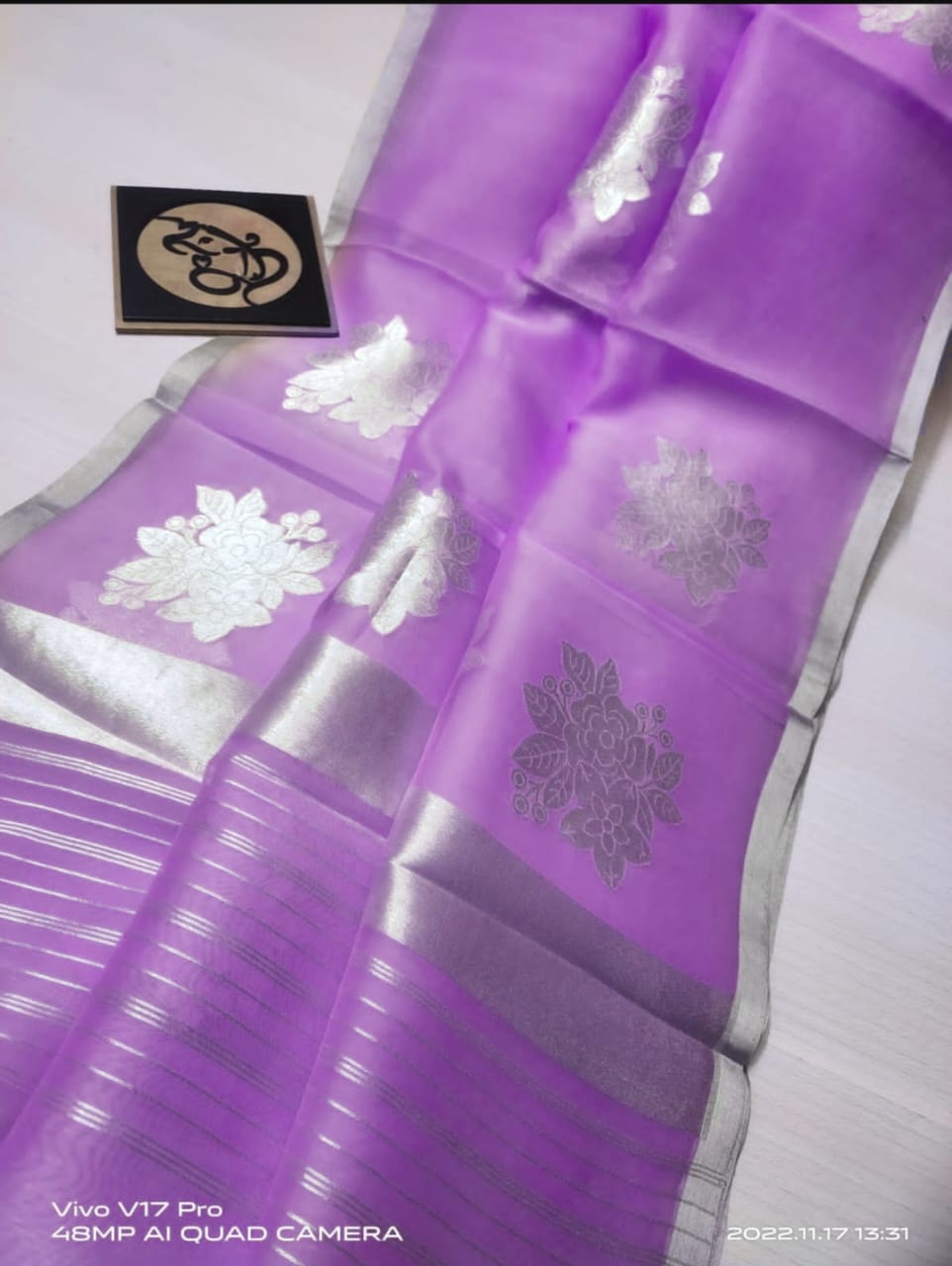 Banarasi Semi Kora Organza Dybel Saree