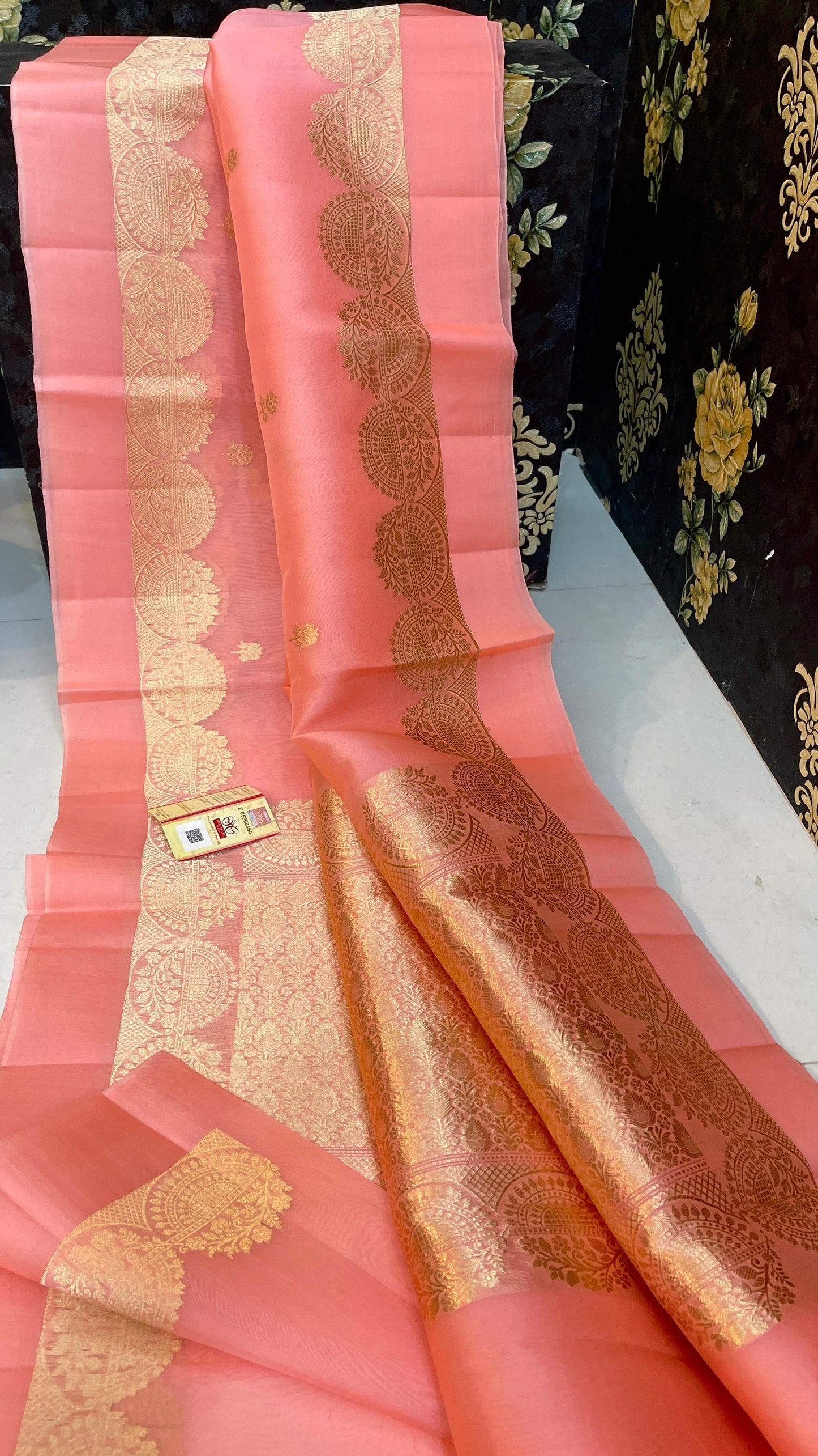 Banarasi Semi Kora Organza Dybel Saree