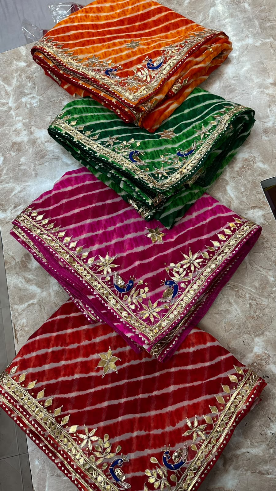 Desinger Georgette Leheriya Saree With Blouse
