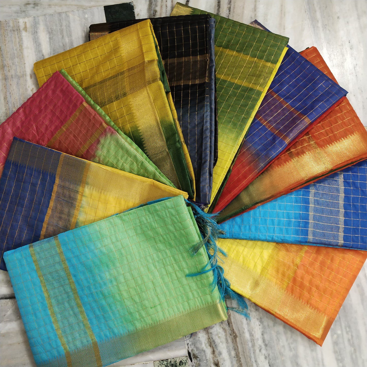 Pure Cotton Silk Mangalagiri Saree With Blouse .