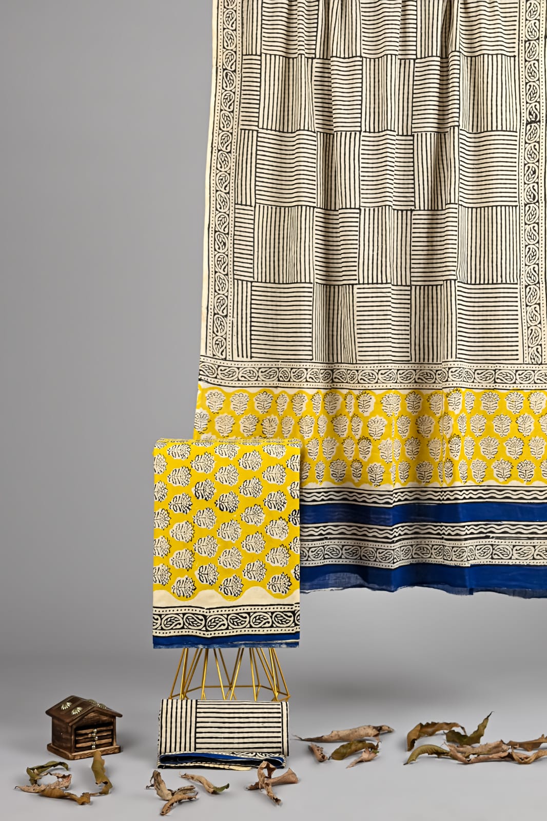 Exclusive new hand block printed cotton suits with cotton duptta