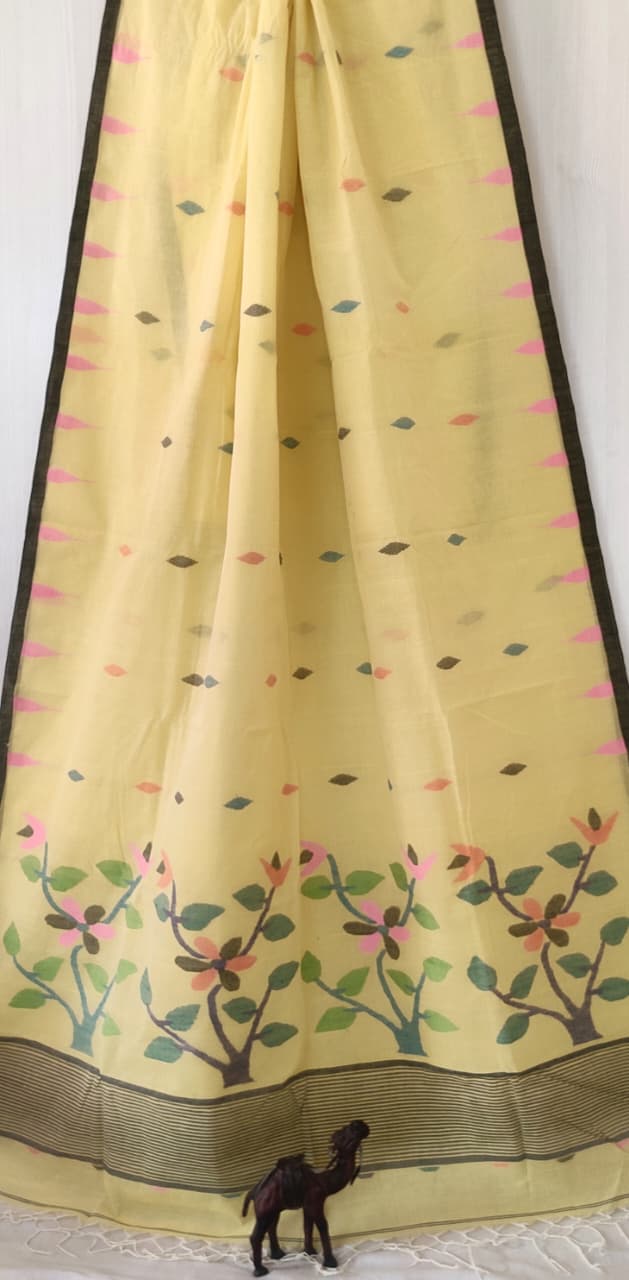 Pure Cotton needle work jamdani Saree