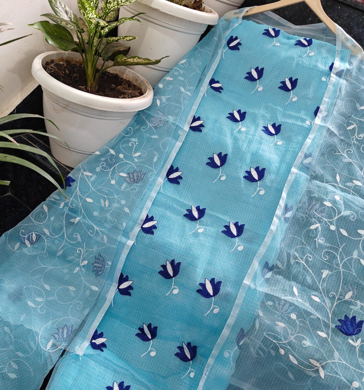 Premium Kota Doria Soft Cotton 3 Pic Unstitched Salwar Suit with Embroidered Dupatta