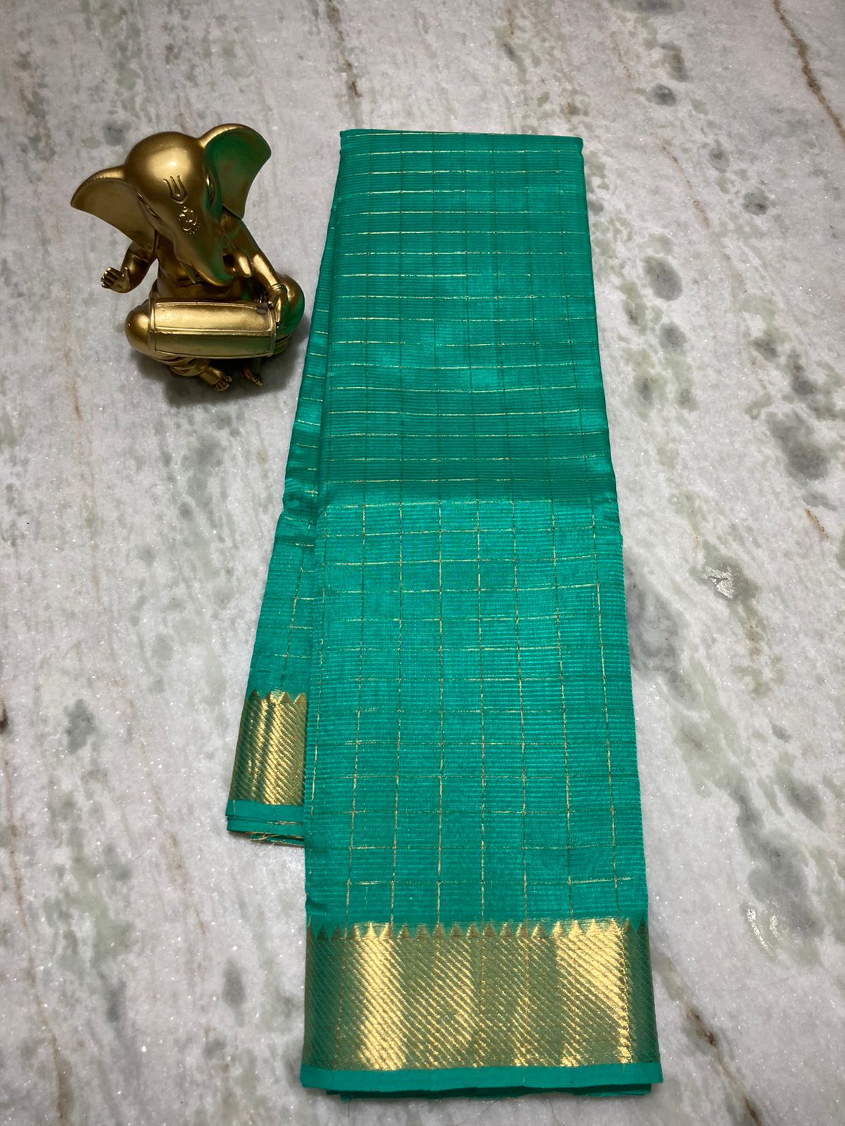 Pure Cotton Silk Mangalagiri Saree With Running Blouse .